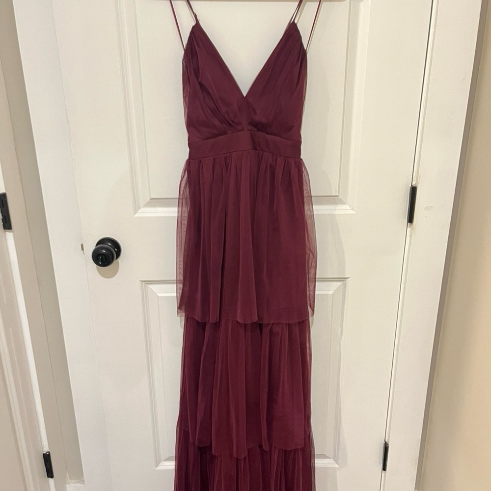 Elegant Burgundy Evening Gown
